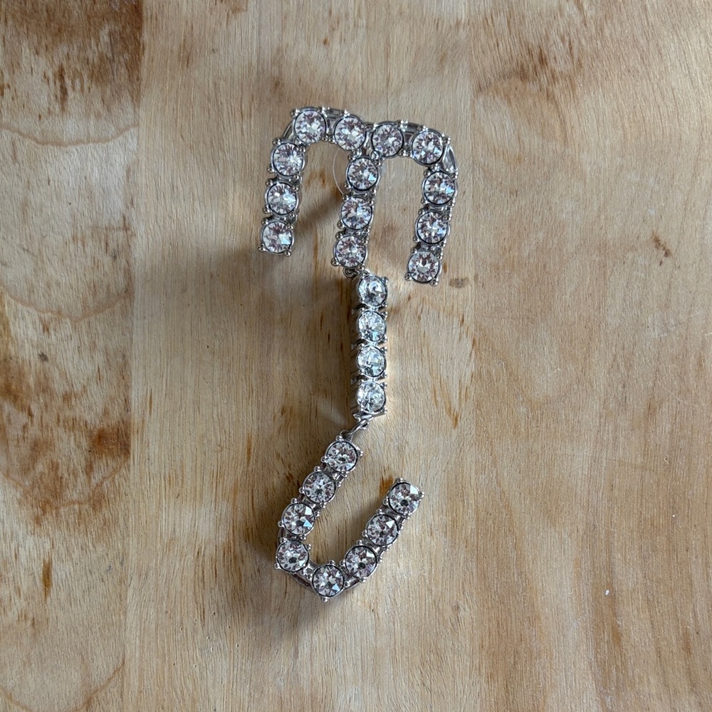 Miu Miu Crystal Initial Drop Earrings in Silver-Tone